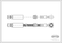 สายเบรค, CORTECO, OEM 4565743, หมายเลขสินค้า 1 9 0 3 2 6 1 9, SAAB (108475)