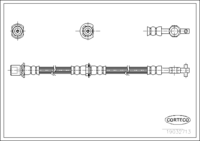 สายเบรค CORTECO, OEM 9094702551, TOYOTA เพลาหลัง (ยาว: 562mm)
