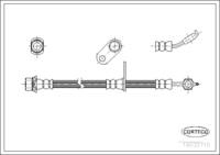 สายเบรค CORTECO, OEM 9094702782, TOYOTA (108536) - เพลาหน้า, ความยาว: 460mm.