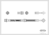 Brake Hose, CORTECO, OEM 5157084150, Article number 1 9 0 3 2 7 5 2, SUZUKI (108566)
