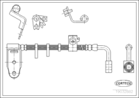 สายเบรค CORTECO OEM 4509564 หมายเลขสินค้า 1 9 0 3 2 8 8 2, CHRYSLER (108660)