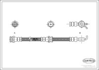 Brake Hose, CORTECO, OEM BC1F43980, Article number 1 9 0 3 3 0 1 5, MAZDA (108790)