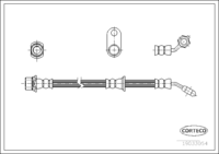 Brake Hose - Front Axle Left, 502mm Length, CORTECO, OEM 9008094061, Article number 1 9 0 3 3 0 5 4, TOYOTA