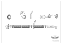 Brake Hose, CORTECO, OEM 9094702B84, Article number 1 9 0 3 3 0 5 6, TOYOTA (108824)