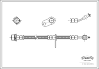Brake Hose, CORTECO, OEM 9094702B86, Article number 1 9 0 3 3 0 5 8, TOYOTA (108826)