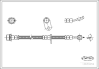 Brake Hose, CORTECO, OEM 9008094163, Article number 1 9 0 3 3 0 5 9, TOYOTA (Front Axle Right, Length: 490mm)