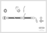 Brake Hose, CORTECO, OEM 9008094161, TOYOTA Rear Axle Right, 454mm Length