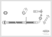 สายเบรค, CORTECO, OEM 9094702A21, หมายเลขสินค้า 1 9 0 3 3 0 8 3, TOYOTA (ตำแหน่งติดตั้ง:เพลาหน้าขวา , ความยาว [มม.]:400)