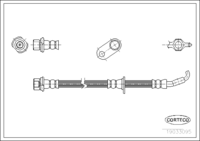 Brake Hose, CORTECO, OEM 9094702887, Article number 1 9 0 3 3 0 9 5, TOYOTA (Fitting Position:Front Axle Right , Length [mm]:540 ,)