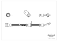 Front Left Brake Hose for Toyota (429mm, OEM 9094702B97)
