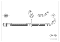 Brake Hose, CORTECO, OEM 9094702C54, TOYOTA Front Axle Right - 570mm Length