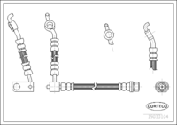 Brake Hose, CORTECO, OEM 9094702C76, Article number 1 9 0 3 3 1 0 4, TOYOTA (Fitting Position: Rear Axle Right, Length: 305mm)