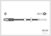 สายเบรค, CORTECO, OEM 8Z0611707B, หมายเลขสินค้า 1 9 0 3 3 5 1 5, AUDI (108886)