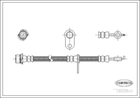 Brake Hose, CORTECO, OEM 9094702C78, 1 9 0 3 3 5 2 2, TOYOTA (108893) - Front Axle Left, 618mm Length
