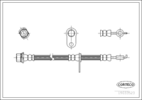 Front Right Brake Hose for Toyota, CORTECO 9094702C77