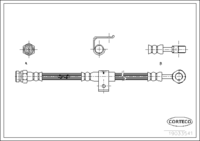 Brake Hose, CORTECO, OEM 5874434001, Article number 1 9 0 3 3 5 4 1, HYUNDAI (108912)