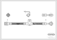 Brake Hose, CORTECO, OEM 5874534001, Article number 1 9 0 3 3 5 4 2, HYUNDAI (108913)