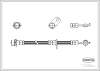 Brake Hose, CORTECO, OEM 9094702C51, TOYOTA, Front Axle Left, 618mm Length
