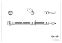 Brake Hose, CORTECO, OEM 9094702C52, Article number 1 9 0 3 3 5 5 5, TOYOTA (Front Axle Right, Length: 618mm)