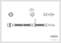 Brake Hose, CORTECO, OEM 90080-94200, TOYOTA (Front Axle Left, Length: 610mm)