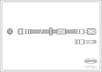 Brake Hose, CORTECO, OEM 6E0611701B, Article number 1 9 0 3 4 2 6 3, VW (109111)
