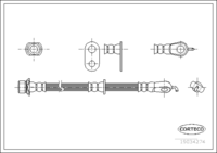 Brake Hose, CORTECO, OEM 90947-W2003, Article number 1 9 0 3 4 2 7 4, TOYOTA (Fitting Position: Front Axle Right, Length: 495mm)