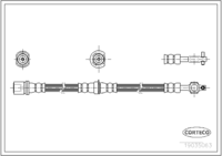 Brake Hose, CORTECO, OEM 9094702475, Article number 1 9 0 3 5 0 6 3, TOYOTA (Length: 520mm, Front Fitting Position)