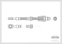 Brake Hose, CORTECO, OEM 13334943, Article number 1 9 0 3 5 3 0 4, GENERAL MOTORS (109528)