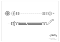 Rear Axle Brake Hose for Toyota, CORTECO, OEM 9094702D80, 1 9 0 3 5 8 8 7 (256mm Length)