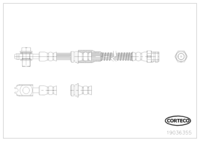 สายเบรค, CORTECO, OEM 1K0611701K, หมายเลขสินค้า 1 9 0 3 6 3 5 5, VAG (109852)