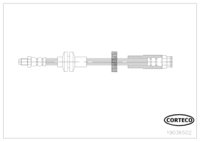 Brake Hose, CORTECO, OEM 51811926, Article number 1 9 0 3 6 5 0 2, ALFA ROMEO (109901)