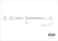Brake Hose, CORTECO, OEM 9094702J38, 475mm Length, Rear Axle, TOYOTA