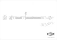 Brake Hose, CORTECO, OEM 9094702K02, Article number 1 9 0 3 6 6 1 8, TOYOTA (Fitting Position:Rear Axle, Length [mm]:475)