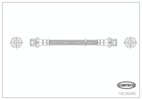 Brake Hose, CORTECO, OEM 90947W2015, Article number 1 9 0 3 6 9 8 0, TOYOTA (Fitting Position:Rear Axle Right / Wheel Side , Length [mm]:130 , Material:EPDM (ethylene propylene diene Monomer (M-class) rubber) ,)
