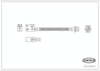 Brake Hose, CORTECO, OEM 01468TF0G00, Article number 1 9 0 3 6 9 8 7, HONDA (110109)