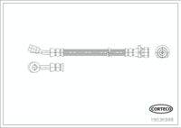 Brake Hose, CORTECO, OEM 01466TF0951, Article number 1 9 0 3 6 9 8 8, HONDA (110110)