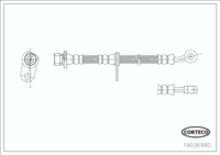 Brake Hose, CORTECO, OEM 01465TLG00, Article number 1 9 0 3 6 9 9 0, HONDA (110112)