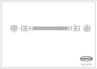 Brake Hose, CORTECO, OEM 01466TF0000, Article number 1 9 0 3 6 9 9 1, HONDA (110113)