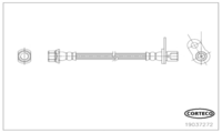 Brake Hose, CORTECO, OEM 90947W2014, Article number 1 9 0 3 7 2 7 2, TOYOTA (Fitting Position: Rear Axle Left / Wheel Side, Material: EPDM Rubber)