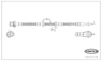 Brake Hose, CORTECO, Front Axle Left, EPDM Material, TOYOTA (110213)
