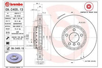 จานโรเตอร์, BREMBO, 34 11 6 785 669, 09.C405.13, BMW (078549)