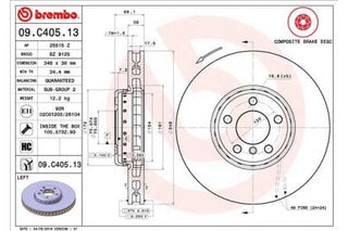 Rotor Disc, BREMBO, 34 11 6 785 669, 09.C405.13, BMW (078549)