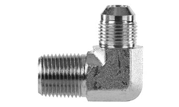 hydraulic fittings, 2501-10-12 -90 Elbow, 5/8" JIC (7/8"-14 thread) x 3/4" NPTF Male (010840)