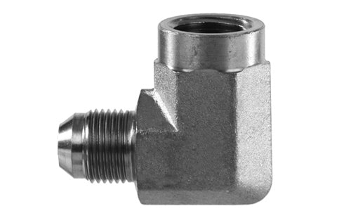 2502-10-08 - 90 ข้องอ 5/8" JIC (7/8"-14 เกลียว) x 1/2" NPTF ข้อต่อไฮดรอลิกตัวเมีย (080527)
