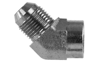 2505-16-16 - ข้องอ 45Â°, 1" JIC (1 5/16"-12 เกลียว) x 1" NPTF ข้อต่อไฮดรอลิกตัวเมีย (080573)