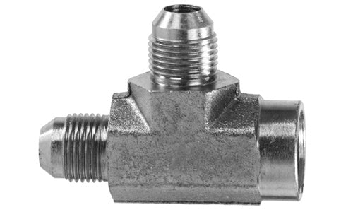 2606-08-06-08 - Run Tee, 1/2" JIC (3/4"-16 thread) x 3/8" NPTF Female x 1/2" JIC (3/4"-16 thread)  hydraulic fittings (080655)