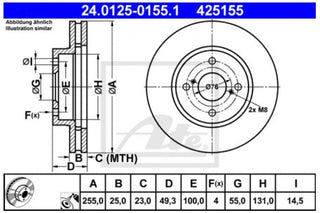 Rotor Disc, ATE, B3501111, 24.0125-0155.1, BYD (077346)