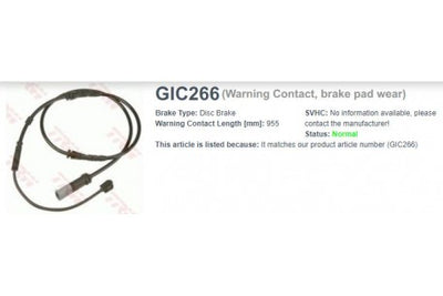 Wire-Sensor, TRW, 34 35 6 790 303, GIC266, BMW (072131)