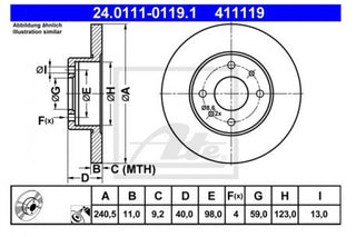Rotor Disc, ATE, 0060811879, 24.0111-0119.1, ALFA ROMEO (062470)