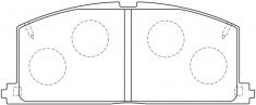 ผ้าเบรค NIBK, A-113K, PN1077, AKEBONO (018877)